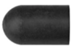 8675-10642 Black Rubber Vacuum Caps 1/4" OD Short Tube 25ct