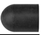 8675-10644 Black Rubber Vacuum Caps 5/16" OD Short Tube 25ct