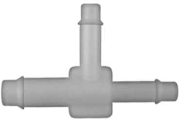 8675-11309 Natural Nylon T-Vacuum Line Reducer 1/4 x 3/16 x 3/16" ID 10ct