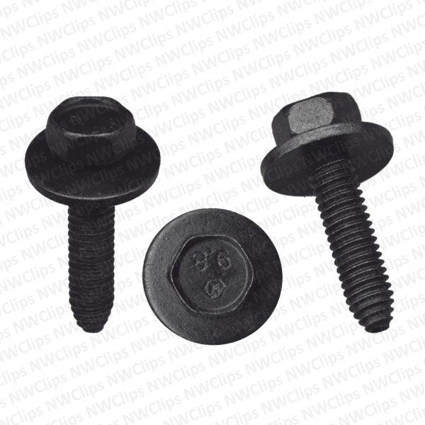 B2 - 6-1.00x25mm Universal 10mm Hex Head Black Finish CA Point Body Bolt - Qty. 1