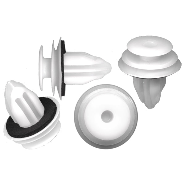 D10 - White Nylon Door Trim Panel Clip With Sealer to Fit Toyota & Lexus