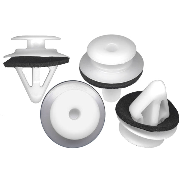 D20 - Mazda White Nylon Door, Trim, Rocker Panel & Fender Flare Clips With Sealer