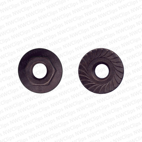 N8 - All Makes Universal 10mm Black Metric Hex Flange Nuts - Qty. 1