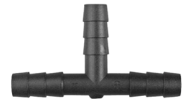 8675-11290 Black Nylon Vacuum T-Connecter 3/16" x 3/16" x 3/16" Hose ID 10ct