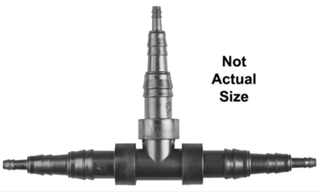 8675-11424 Multi-Size Break-Off T-Vacuum Line Reducer 1/8" x 1/4" x 3/8" 5ct