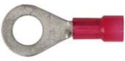 8679-3606: Red Nylon Crimp Terminal Connector 1/4" Stud Ring End 50ct