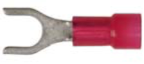 8679-3611: Red Nylon Crimp Open-Ended Spade Connector 25ct