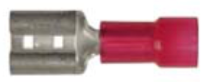 8679-3615: Red Nylon Crimp Terminal Connector 1/4" Tab Size Female Spade 25ct