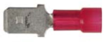 8679-3616: Red Nylon Crimp Terminal Connector 1/4" Tab Size Male Spade 25ct