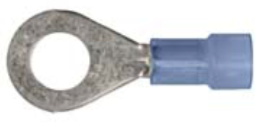 8679-3620: Blue Nylon Crimp Connector 1/4" Stud Size Ring End 25ct