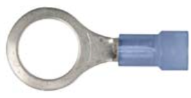 8679-3622: Blue Nylon Wire Terminals 3/8" Stud Size Ring End 25ct