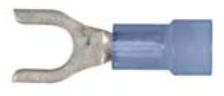 8679-3625: Blue Nylon Crimp #10 Open-Ended Spade Connector 25ct