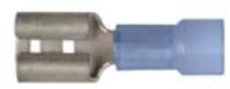 8679-3629: Blue Nylon Crimp 1/4" Female Spade Connector 25ct