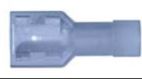 8679-3631: Blue Nylon Crimp 1/4" Tab Size Fully Insulated Female Spade 50ct