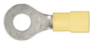 8679-3639: Yellow Nylon Crimp 1/4" Stud Size Ring Type 25ct