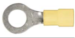 8679-3640: Yellow Nylon Crimp 5/16" Stud Size Ring Type 25ct