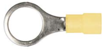 8679-3642: Yellow Nylon Crimp 1/2" Stud Size Ring Type 25ct