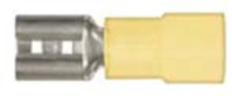 8679-3649: Yellow Nylon Crimp Connector 1/4" Tab Size Female Spade 25ct