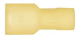 8679-3652: Yellow Nylon Crimp Connector 1/4" Tab Size Fully Insulated Male Spade 25ct
