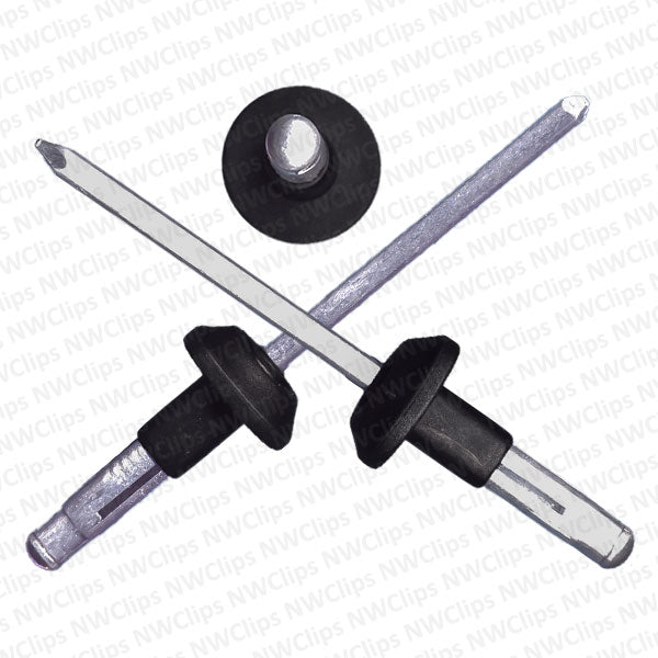 R06 - Volvo Bumper & Fender Black Aluminum Polypropylene Flange Rivets ...