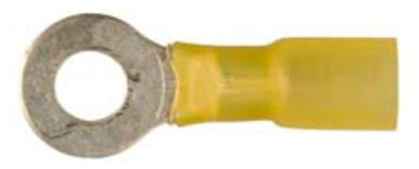 8674-12144: Yellow Ring Type Crimp & Seal Terminal:1/4" Stud 10ct