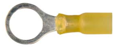 8674-12147: Yellow Ring Type Crimp & Seal Terminal:1/2" Stud 10ct