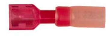 8674-12166: Red Female Crimp & Seal Wire Terminal:1/4" Tab -Qty. 10